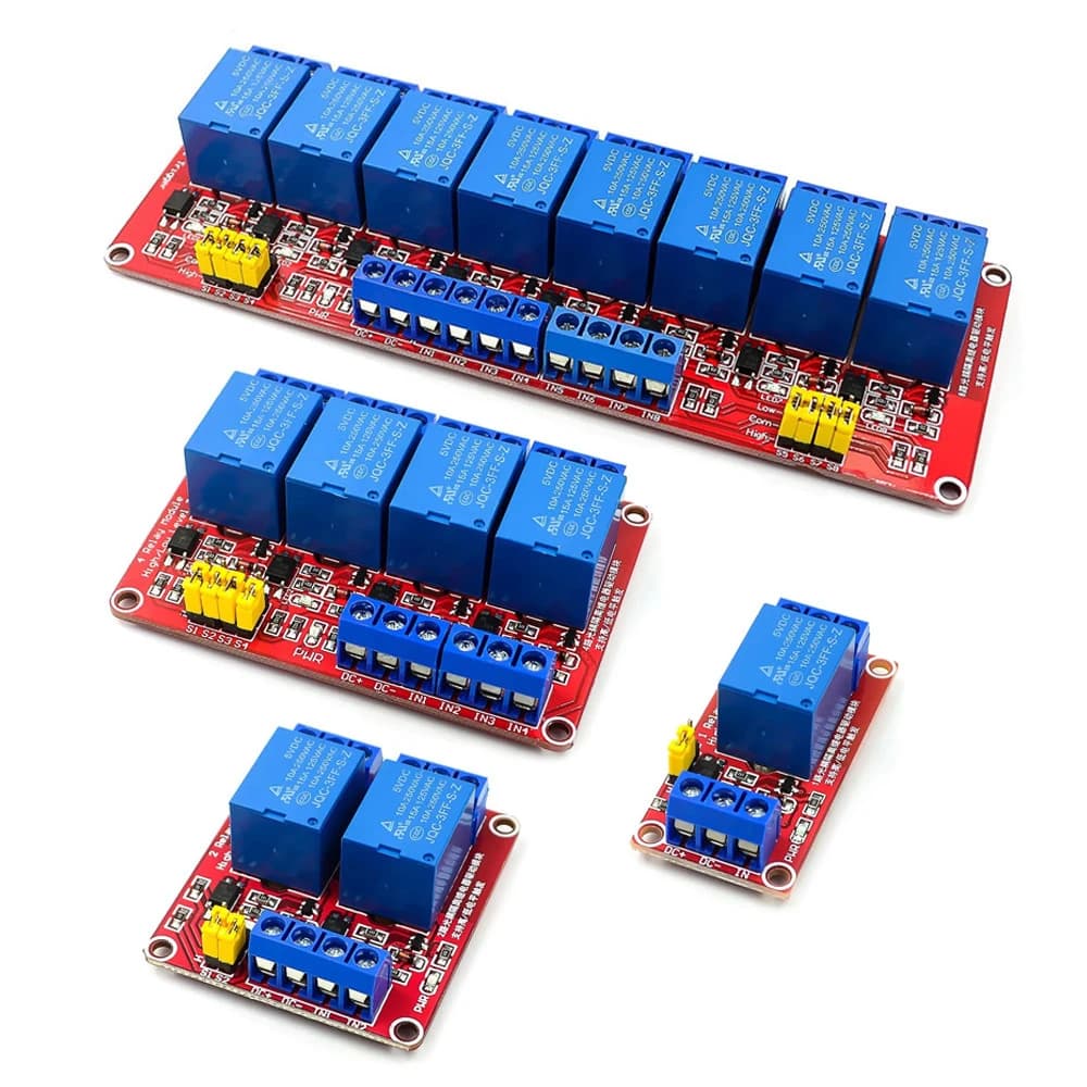 12V Relay Module 5V 2 Channel 4/6/8 Support high-level low-level trigger signals PLC Control Module Optocoupler Isolation