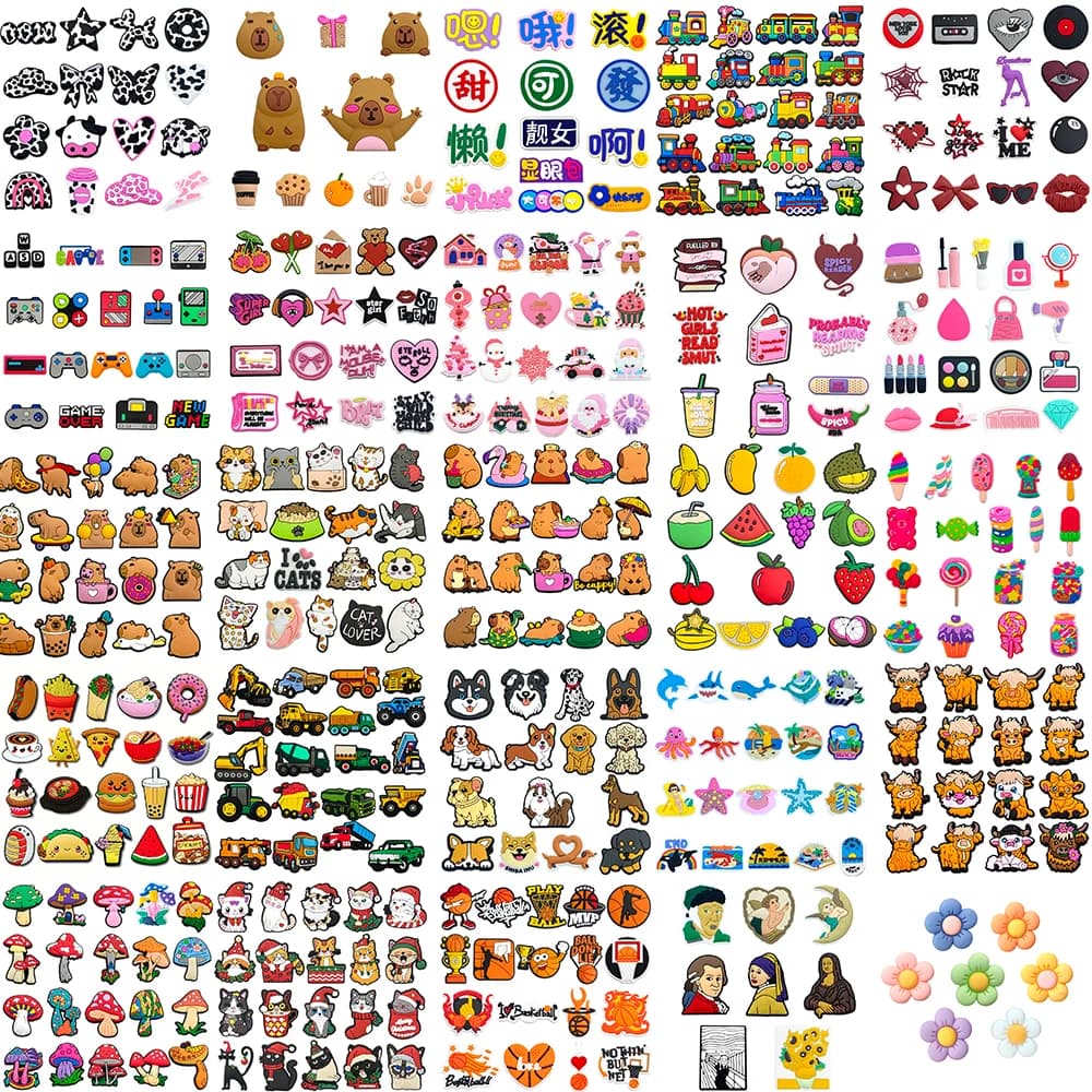 25 sets Cartoon Anime Shoe Charms Accessories PVC Shoe Decrations Wristband Buckle Kids X-mas Gifts