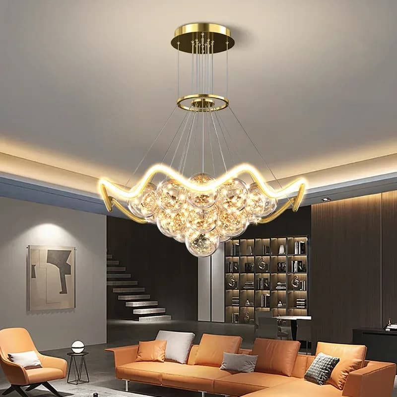 Modern Minimalist Living Room LED Chandeliers Warm Bedroom Dining Room Pendant Lamps Nordic Creative Starry Decor Lustre Fixture