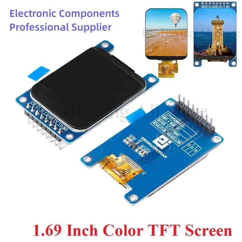 1.69 Inch 1.69" Color TFT Display Module HD IPS LCD LED Screen 240X280 SPI Interface ST7789 Controller