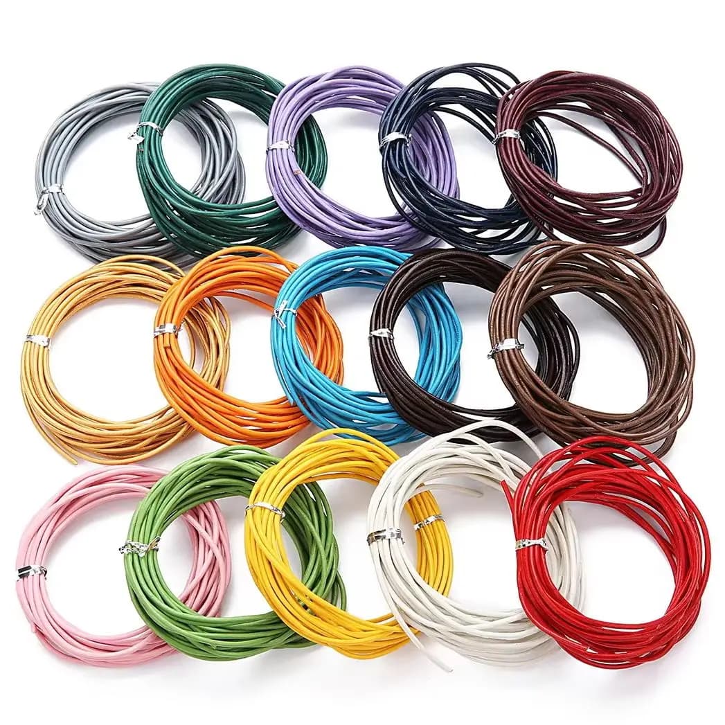10yards/lot 2mm 100% Genuine round Leather Cord Jewelry Cord for Leather Bracelet Thread Rope Necklace Jewelry Making Finding