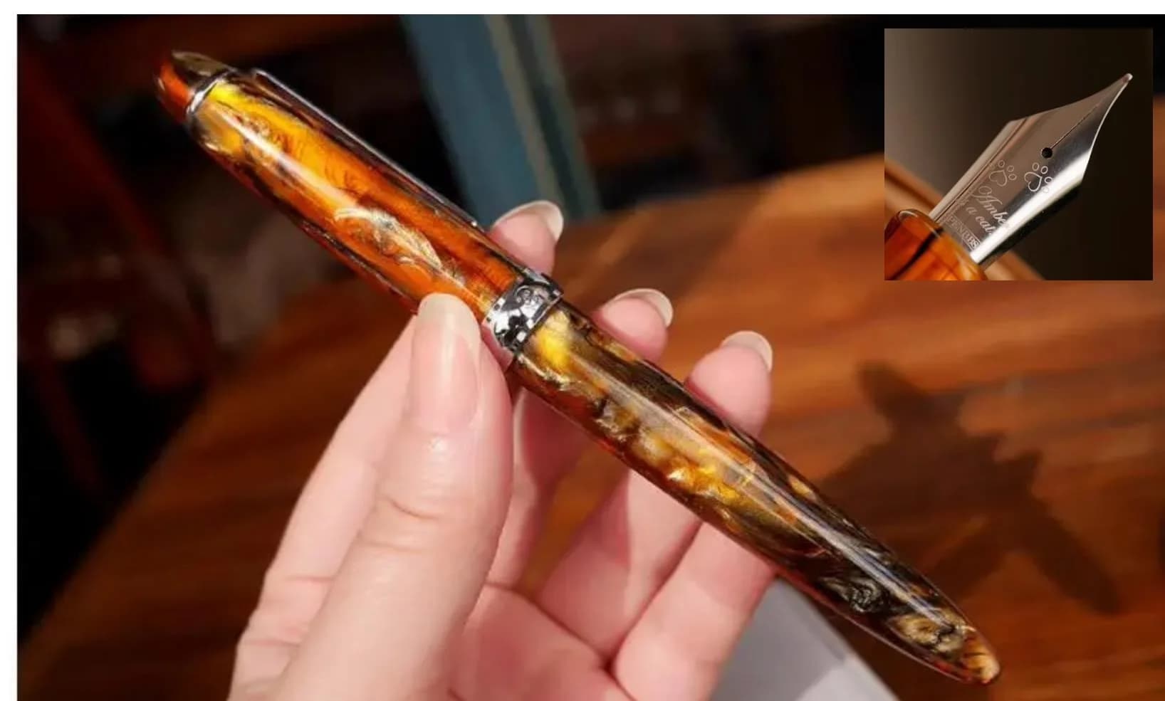 Special Color Limited Edition  Silence And Amber PENBBS 308  Acrylic Resin Fountain Pen