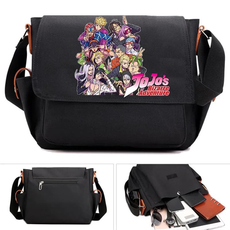 JoJo's Bizarre Adventure Shoulder Bags Satchelbag Teenarges Schoolbag Mens Adjustable Strap Messengerbag Crossbody Haversack