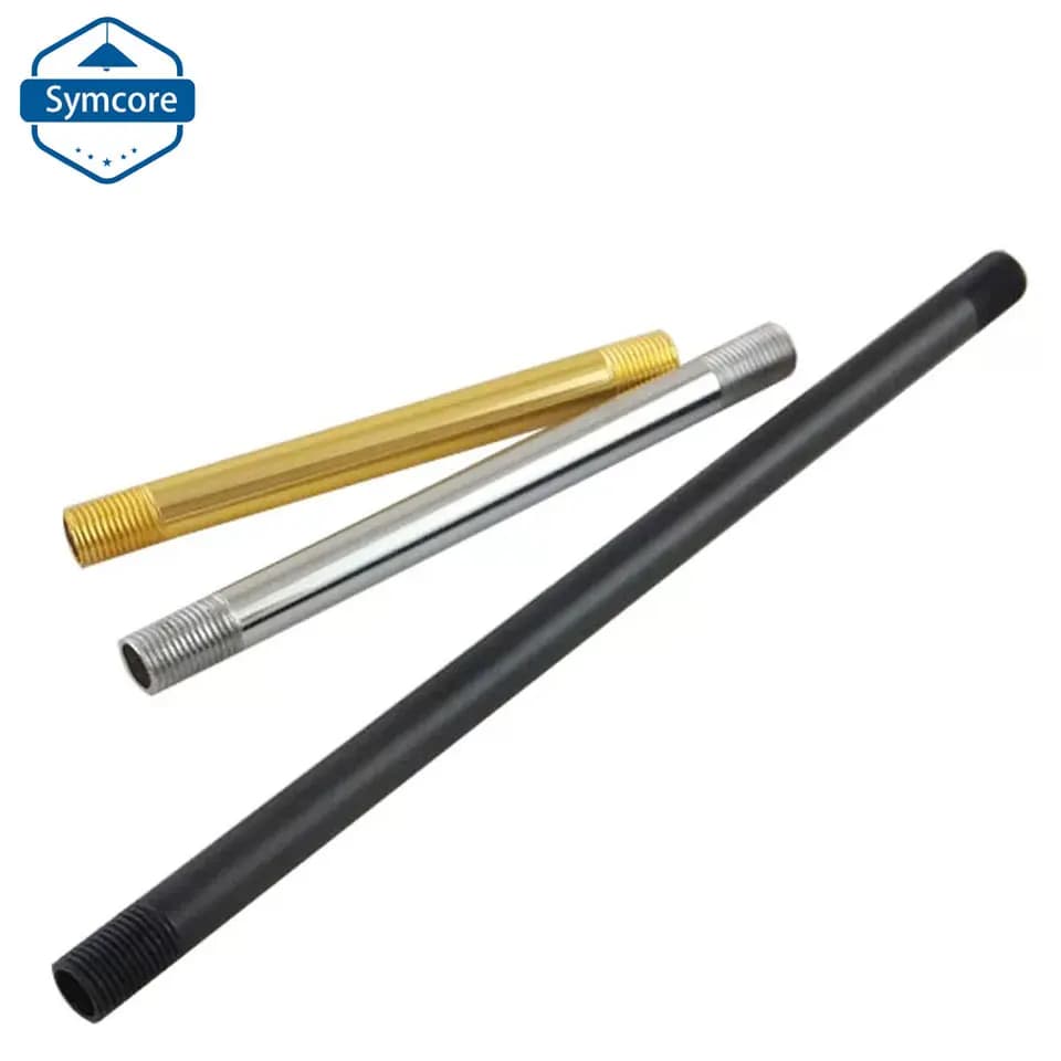 2Pieces Dia9.3mm Metal Straight Both Sides Screw Tube M10 External Tooth Hollow Metal Rod 10-50cm Threaded Straight Tooth Tube