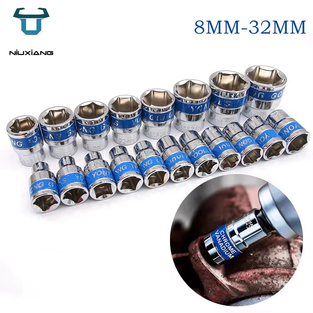 8-32mm 1/2" Drive Deep Impact Socket Set Drive Metric Wrench Socket Deep Impact Socket Pneumatic Wrench Head Tire Removal Tools