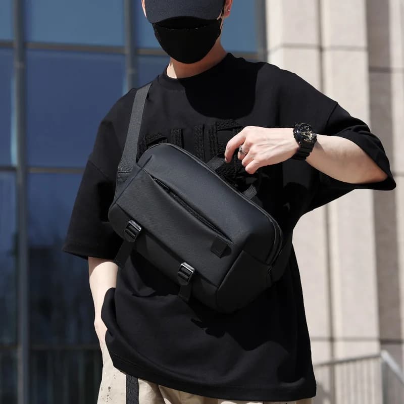 Quality Nylon Chest Packs Fashion Business Handbag Men Waist Bag 2024 New Male Fanny Pack Leisure Travel Shoulder Crossbody Bags