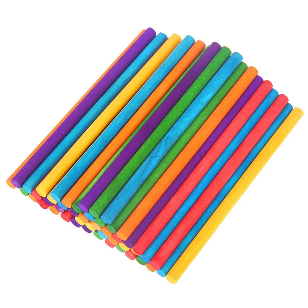 50Pcs Colorful Wooden Rhythm Sticks Round Educational Percussion Instruments Toy Drumsticks Set For Music Learning Development