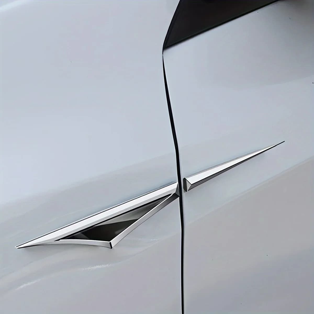 2 pieces of car exterior universal modified metal 3D blade leaf panel side label decorative stickers, creative and cool