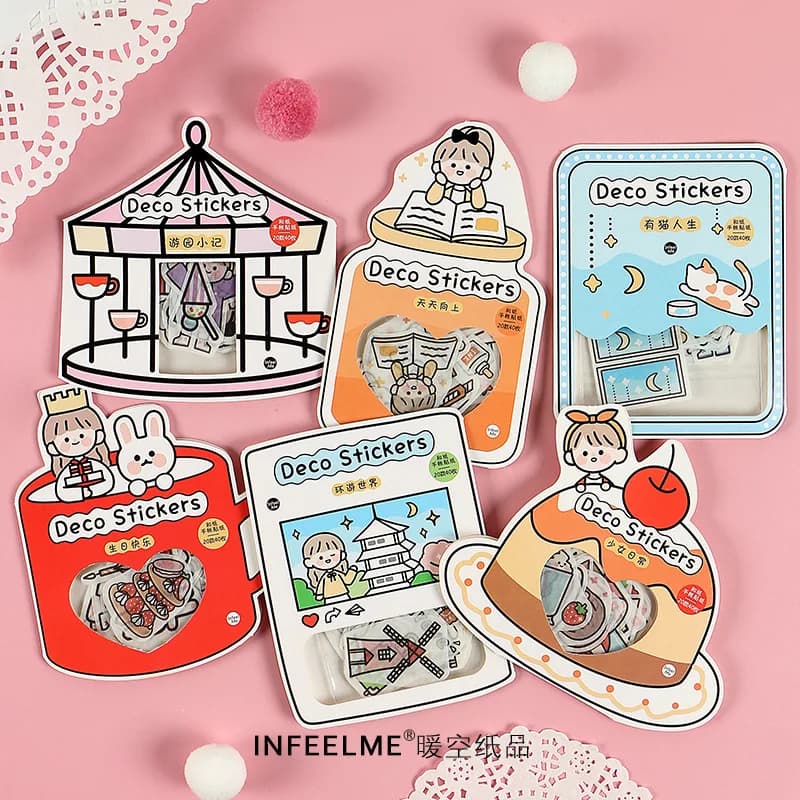 40pcs /1lot Kawaii Stationery Stickers good day series Diary Decorative Mobile Stickers Scrapbooking DIY Craft Stickers