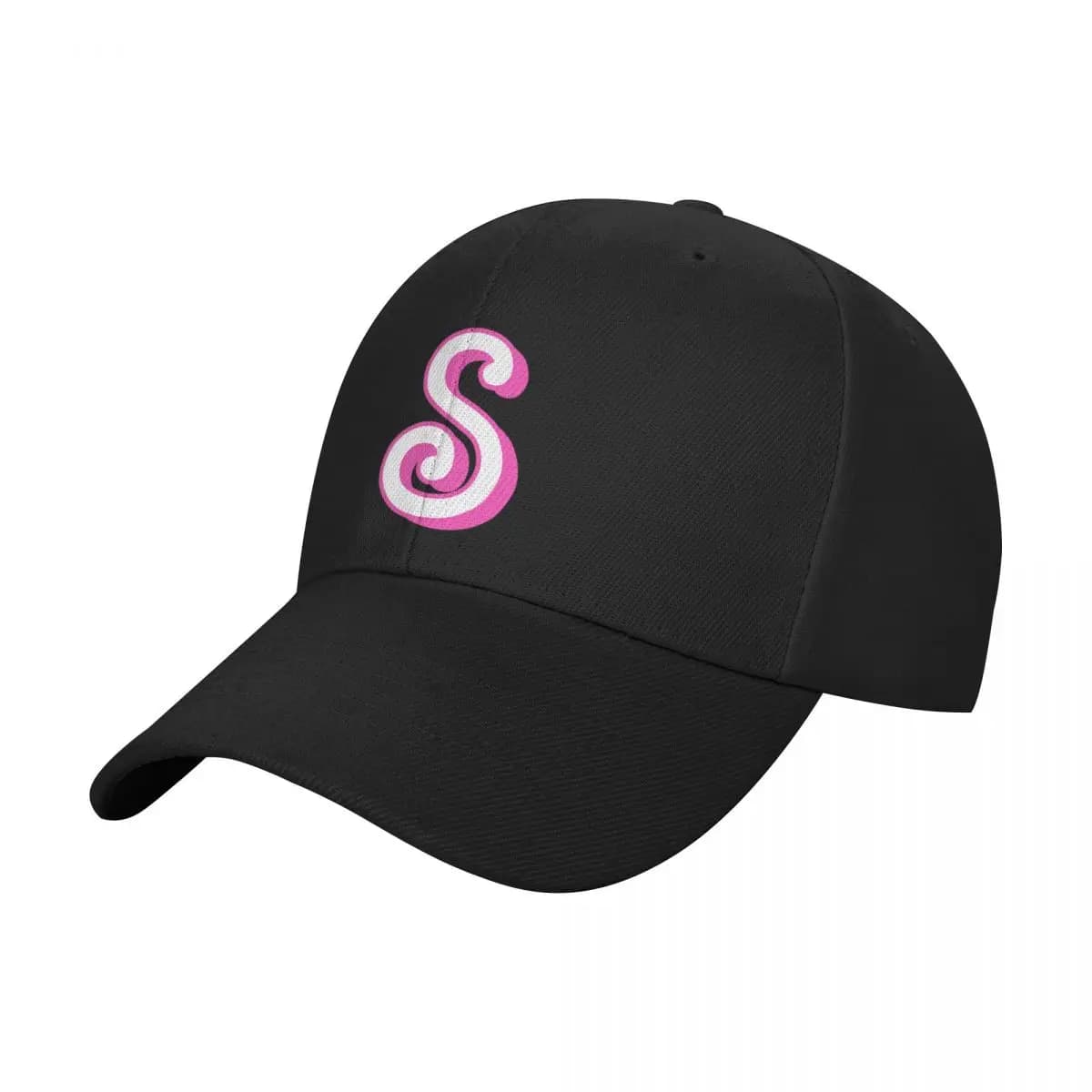 Bubble Pink Letter S - Monogram - Initial - Alphabet Baseball Cap dad hat Thermal Visor Sunscreen Christmas Hat Men Women's