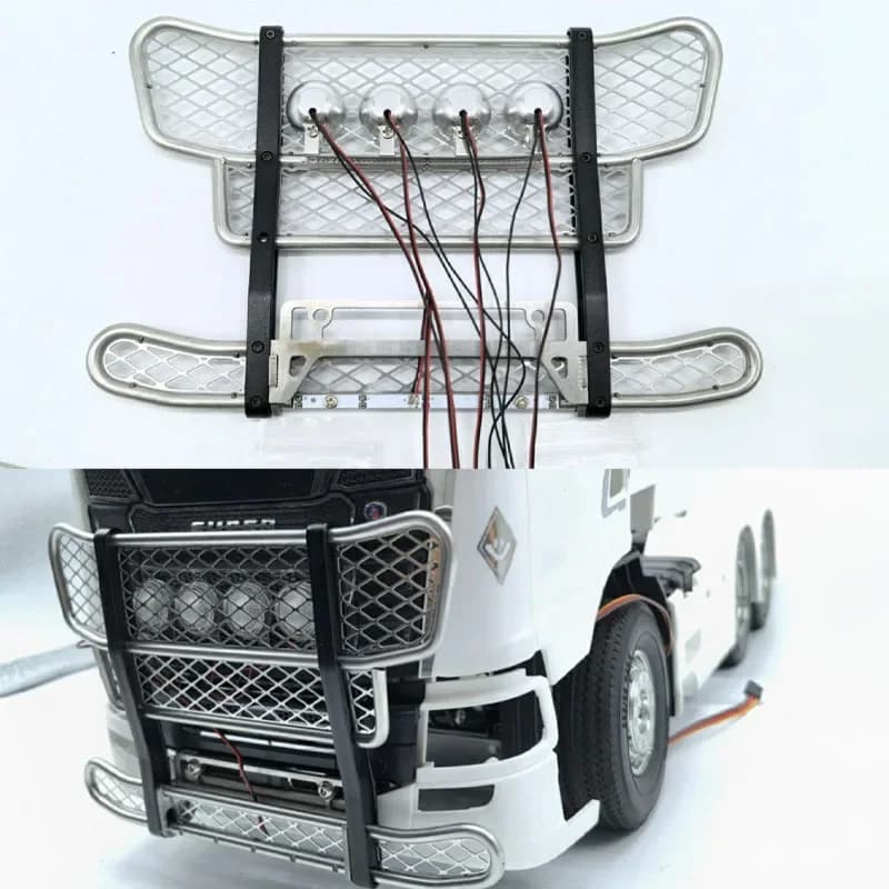 1PCS 5V Anti-collision Front Face with Light for 1/14 Tamiya RC Truck Car Scania 770S 6X4 56368 8X4 56371 Diy Parts Toys