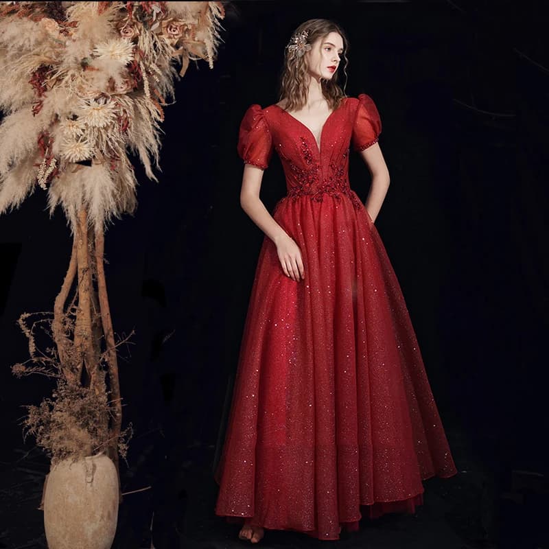 Customized V Neck Robe De Soiree Cap Sleeve Long Formal Dress Women Elegant A-line Plus Size Party Gown Appliques Prom Dresses