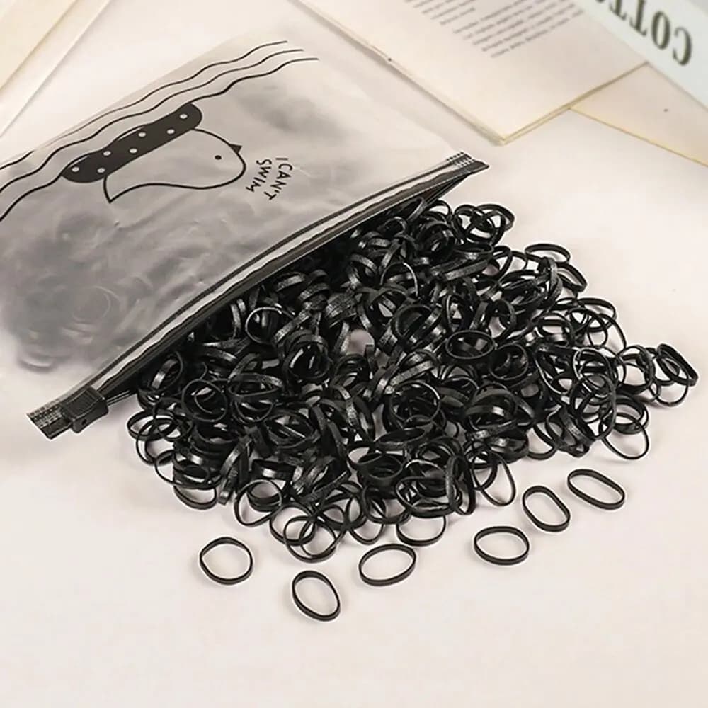 1000/2000pcs Colour Children Disposable Rubber Band Black Transparent High Elasticity No Harm to Hair Hair Accessories Headband