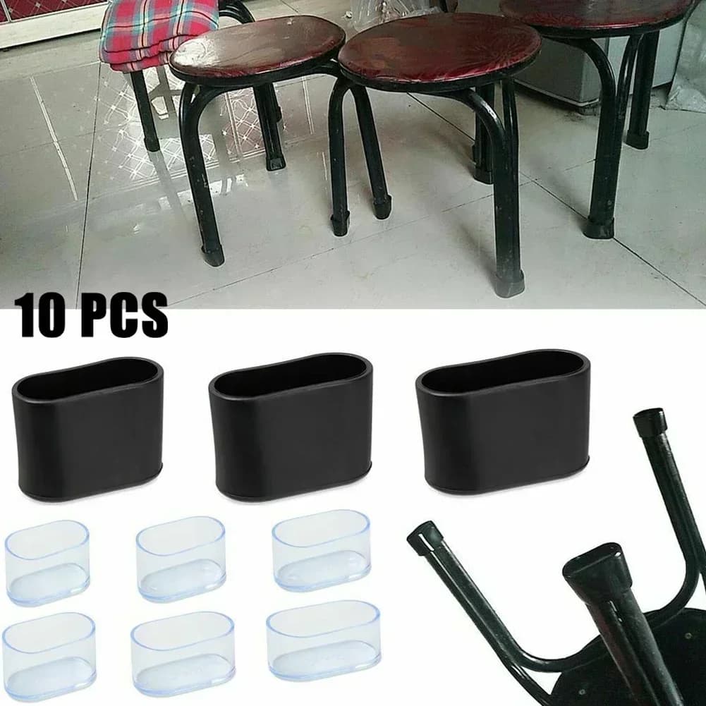 Oval Covers Chair Leg Cap 10Pcs Patio Rubber Floor Protectors For Outdoor Furniture Garden Home Supplies Office