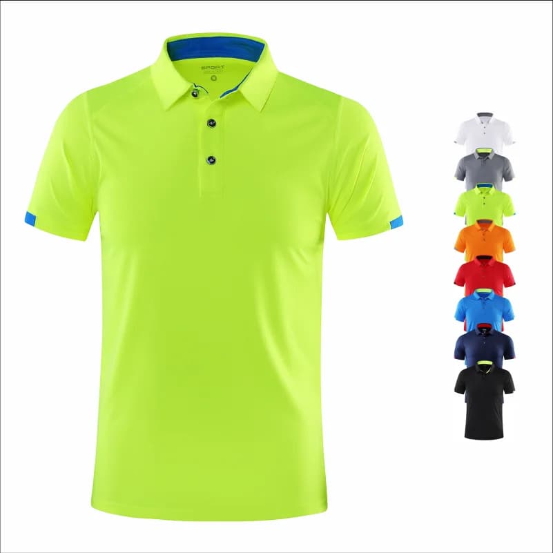 Quick Drying Short Sleeved Polo Shirt Golf Company Group Brand Breathable Lapel Sports Short Sleeved 8-Color Large