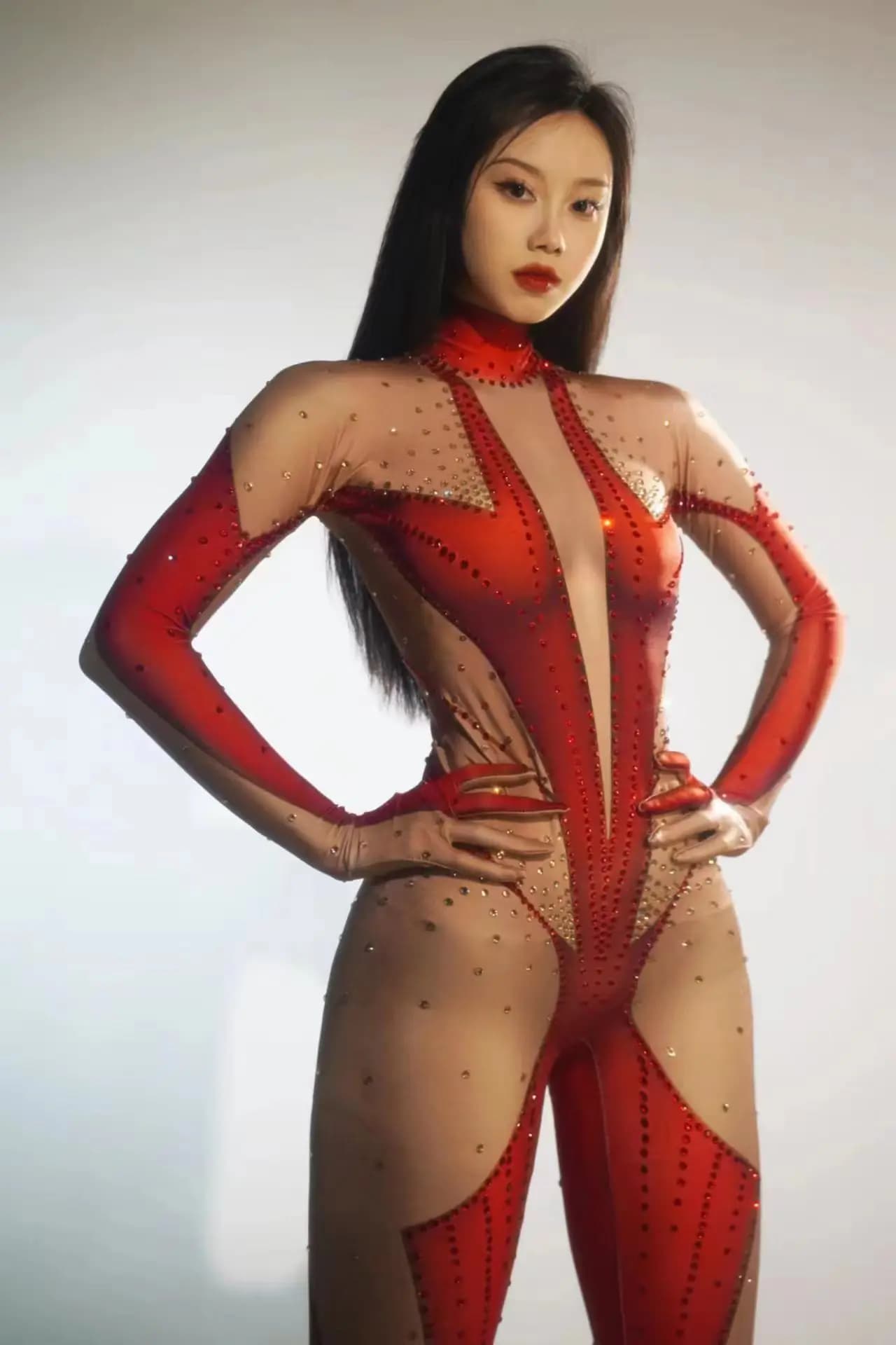 Glitter Rhinestones Jumpsuit for Women SexyStretch Dance Bodysuit Party Singer Stage WearBirthday Drag iueen Costumes Posui 7G