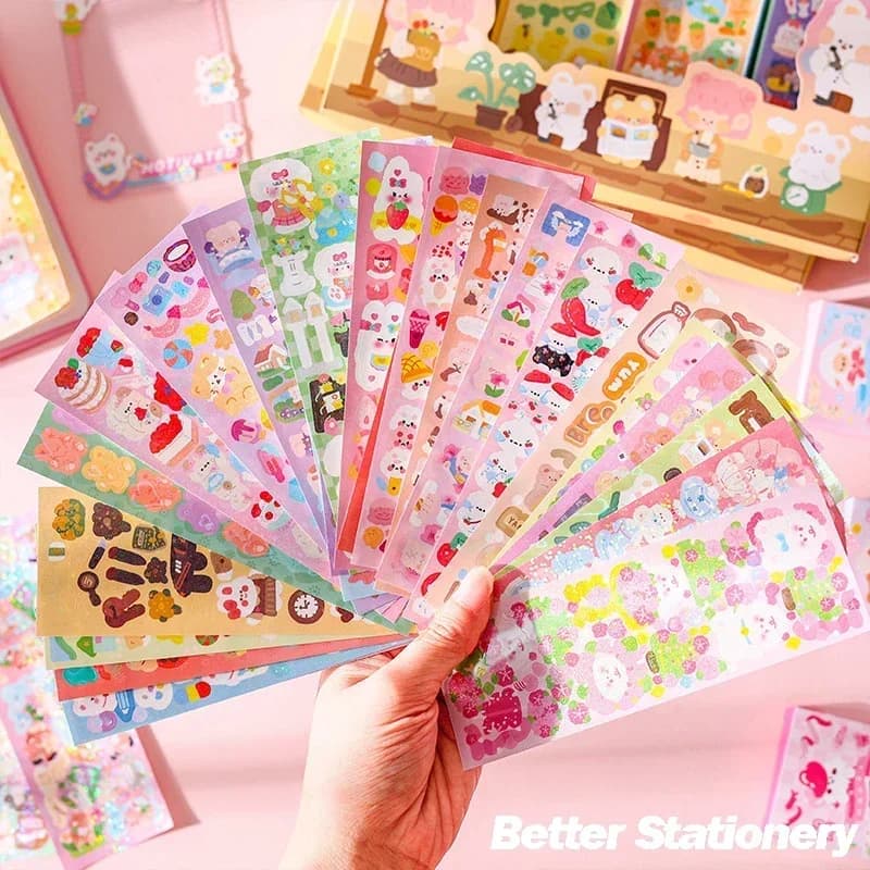 20-200PCS  Kawaii Stickers  Cute Set Pack DIY Material Decoration Sticker Laser Laptop Scrapbook Sticker