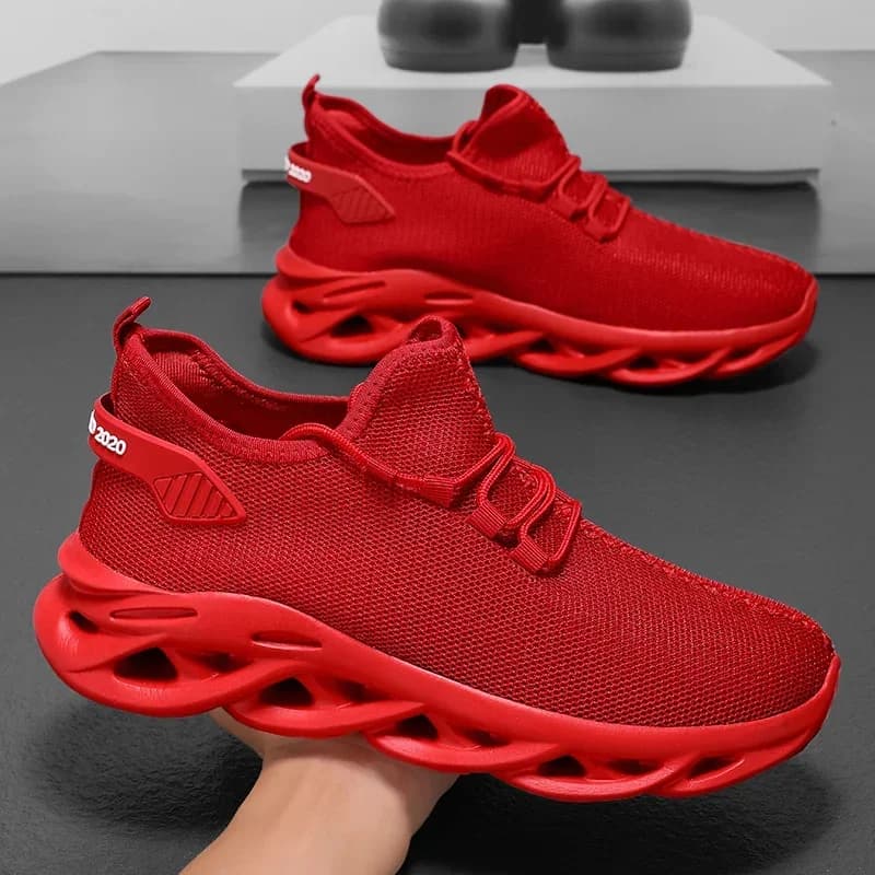 Men's Breathable and Comfortable Running Shoes, Outdoor Blade Fitness Fried Dough Twists, Lazy Training, Anti-skid Shoes