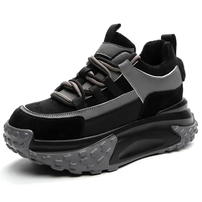 6CM Suede Genuine Leather 2024 Women Casual Platform Wedge non-slip Chunky Sneakers Spring Autumn Hidden Heels Vulcanize Shoes