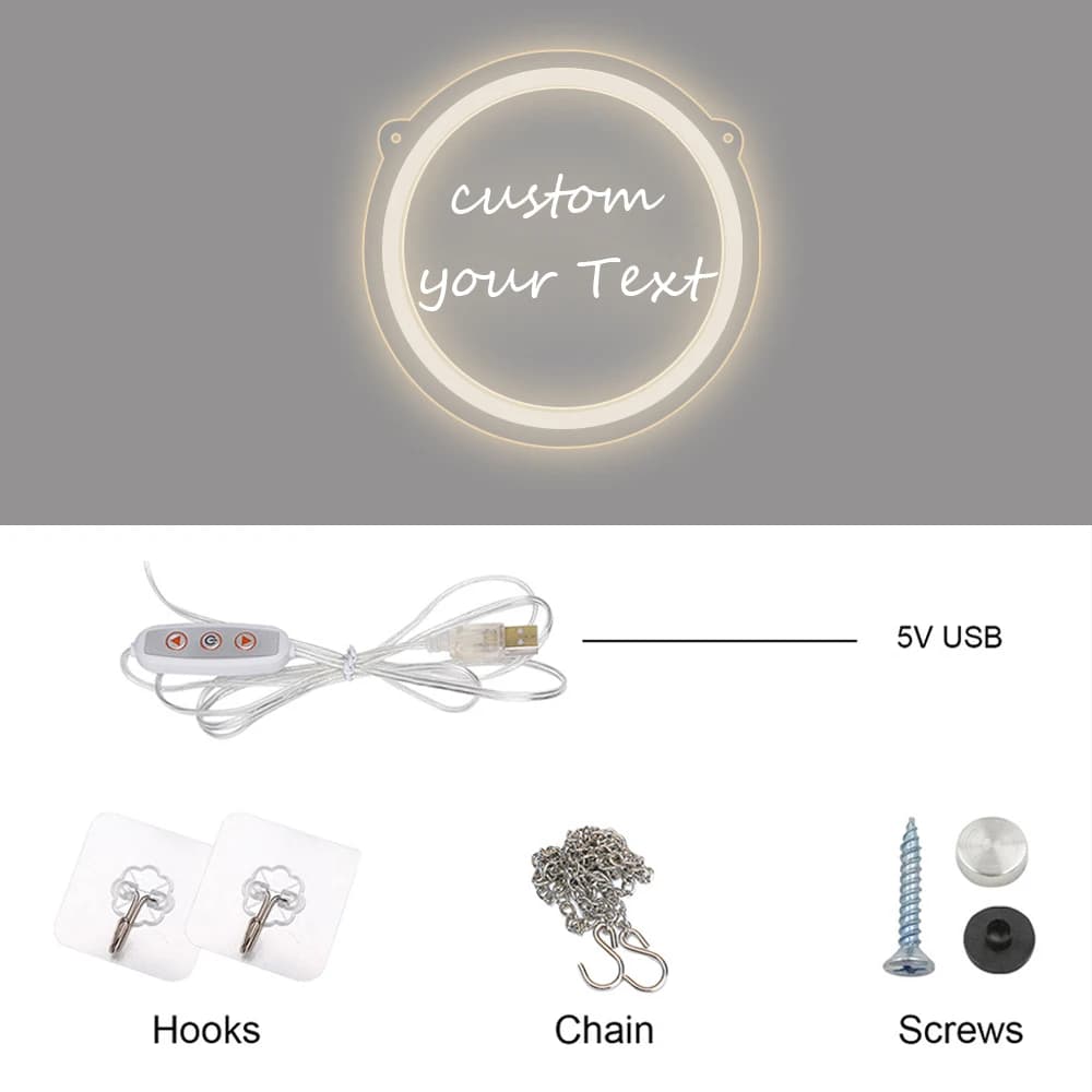 1PC Custom Round Shape Neon Light