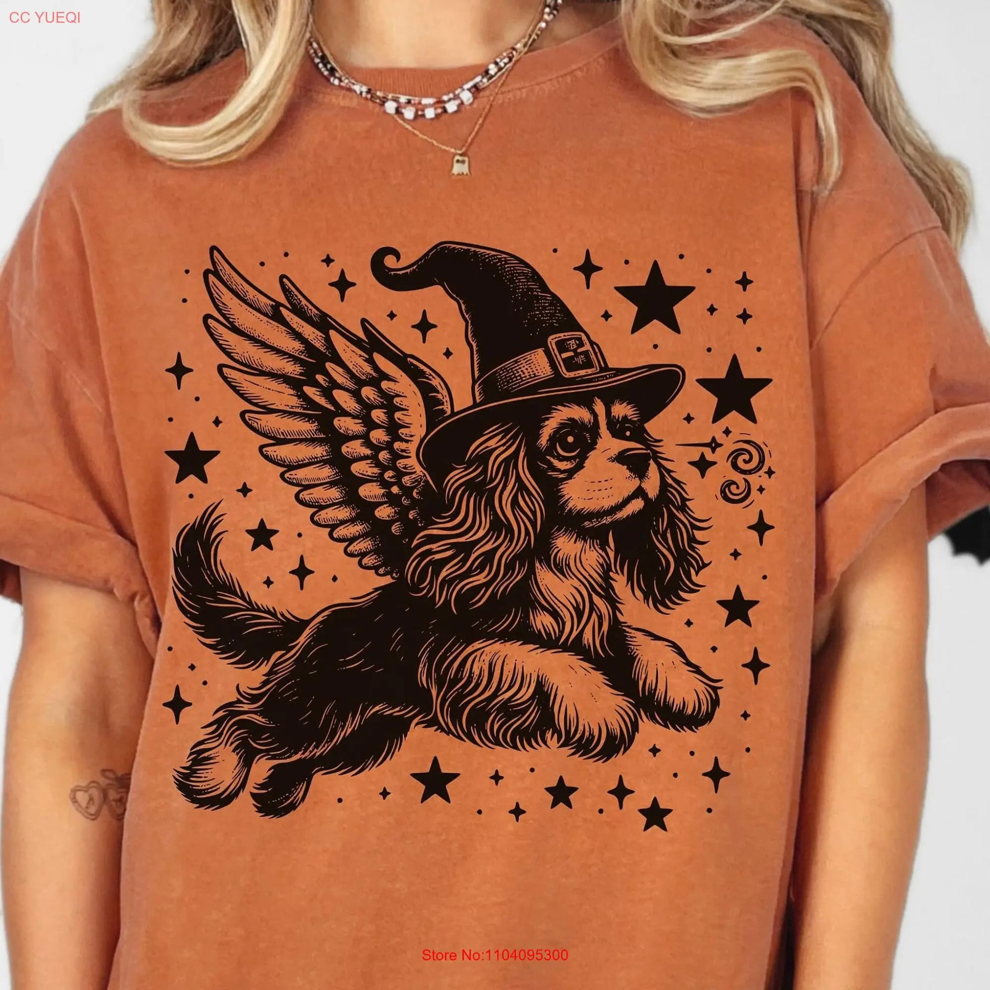 Cocker Spaniel T Shirt Halloween Dog Witchy Comfort Colors Owner Oversized Spooky Season long or short sleeves