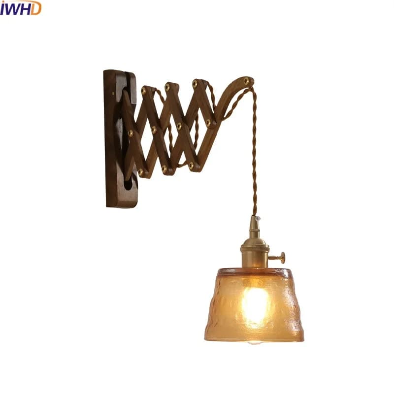 IWHD Home Decor LED Wall Lamp Sconce Bedroom Living Room Hallway Glass Copper Modern Stair Light Fixtures Lampe De Chevet