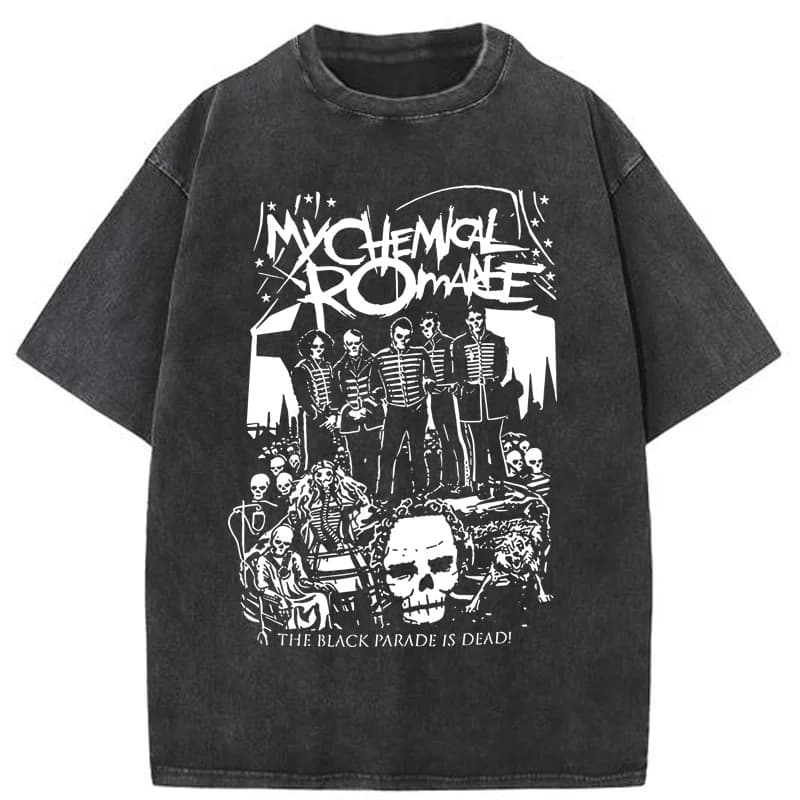 Summer My Chemical Romance Mcr Dead Men's T-Shirt Black Parade Punk Emo Rock Fashion Top Female Oversized T Shirt Clothing