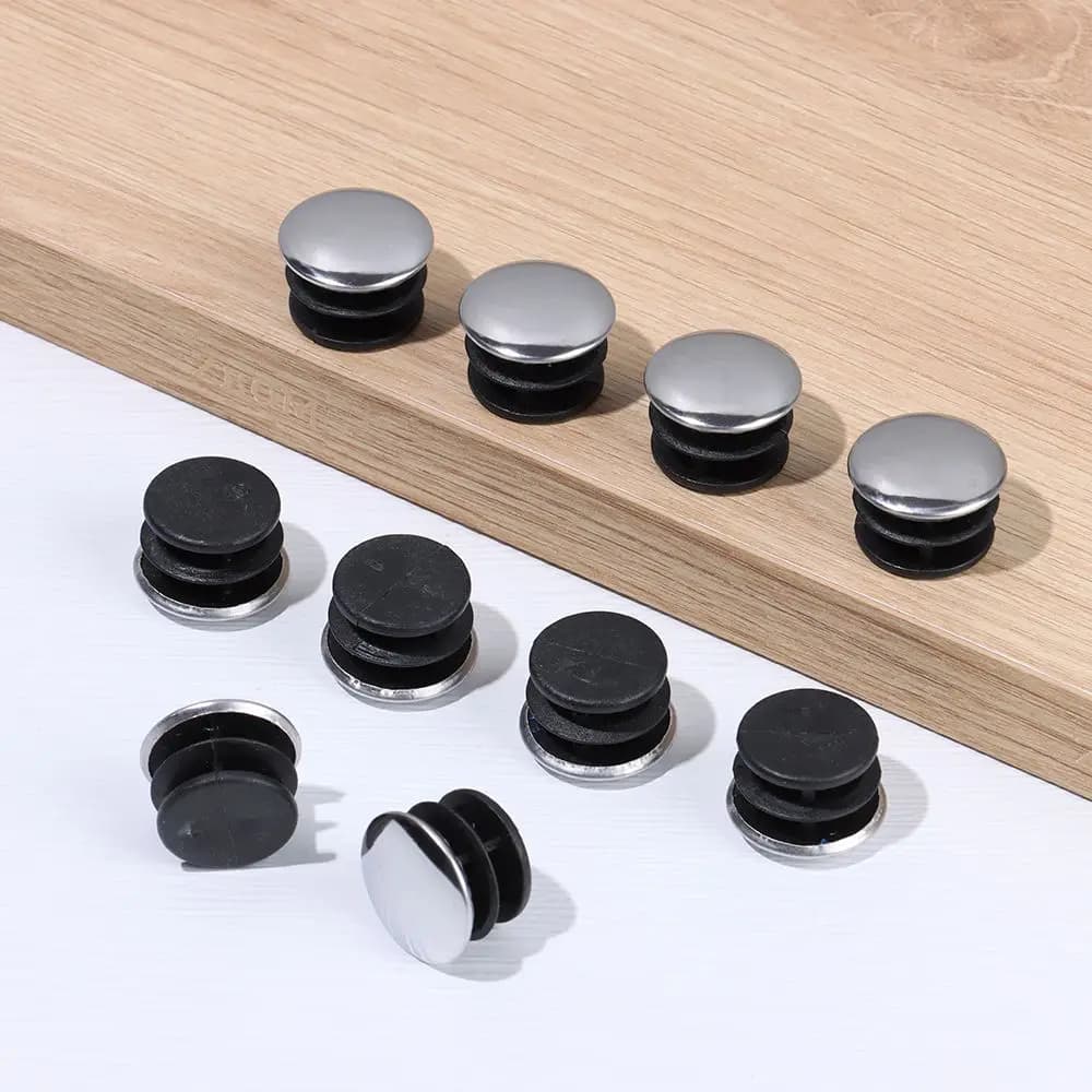 5/10Pcs Round Stainless Steel Furniture Leg Plug Tube Pipe Blanking Insert End Cap Non-slip Tube Dust Cover