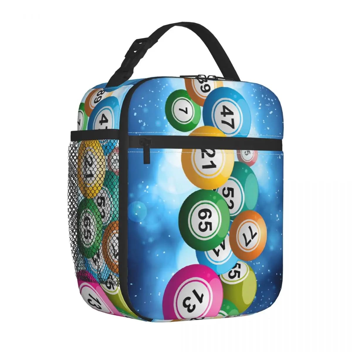 Bingo Balls Game Insulated Lunch Bag Thermal Bag Lunch Container Portable Tote Lunch Box Food Handbags Work Picnic