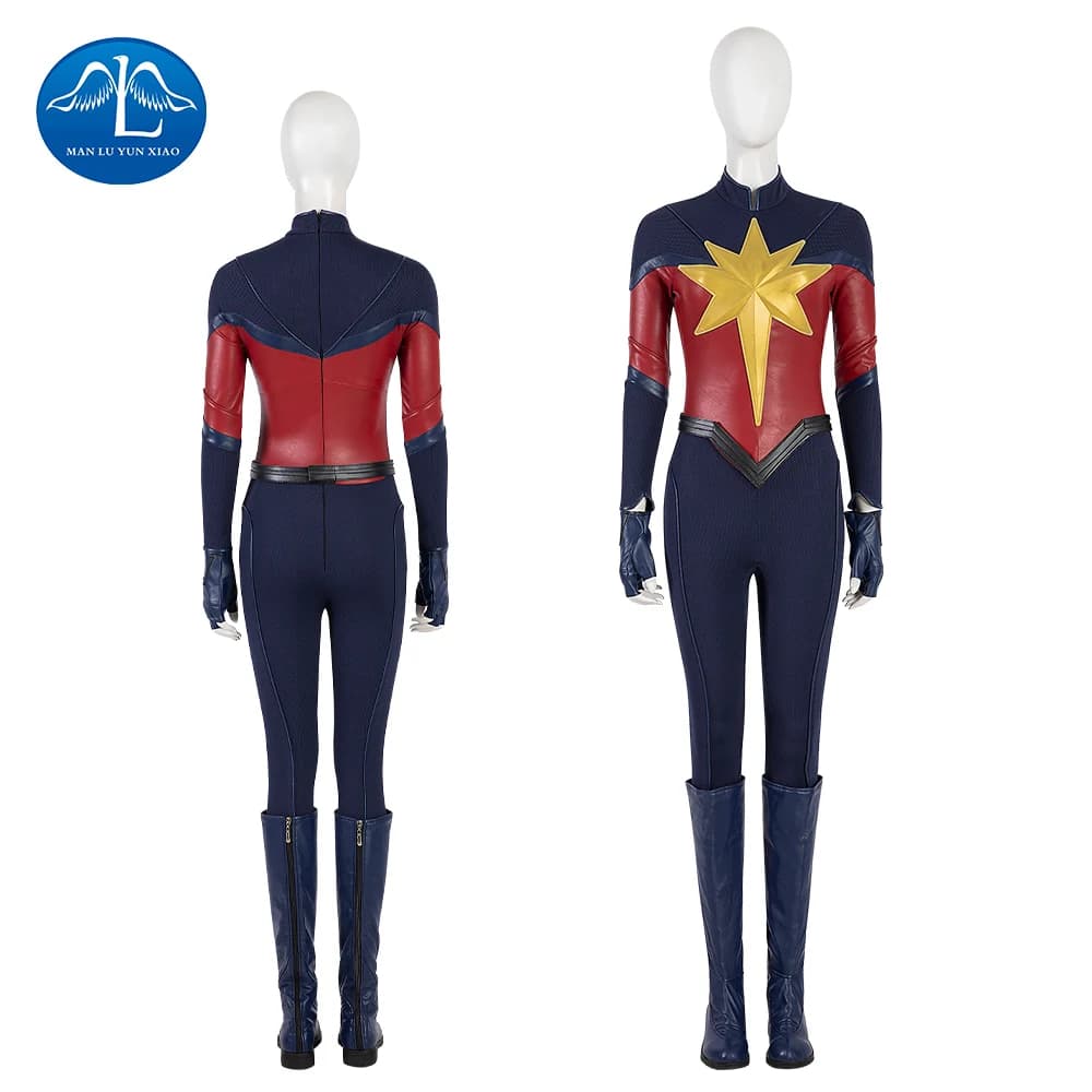 Captain2 Movie Cosplay Custome Carol Danvers Blue Battle Suit Superhero Halloween Jumpsuit for Women