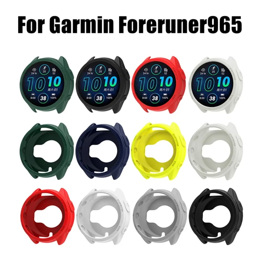 Silicone Case for Garmin Forerunner 965 Smart Watch Band Protective Bumper for Garmin 965 Cover Shell Protector Accessories