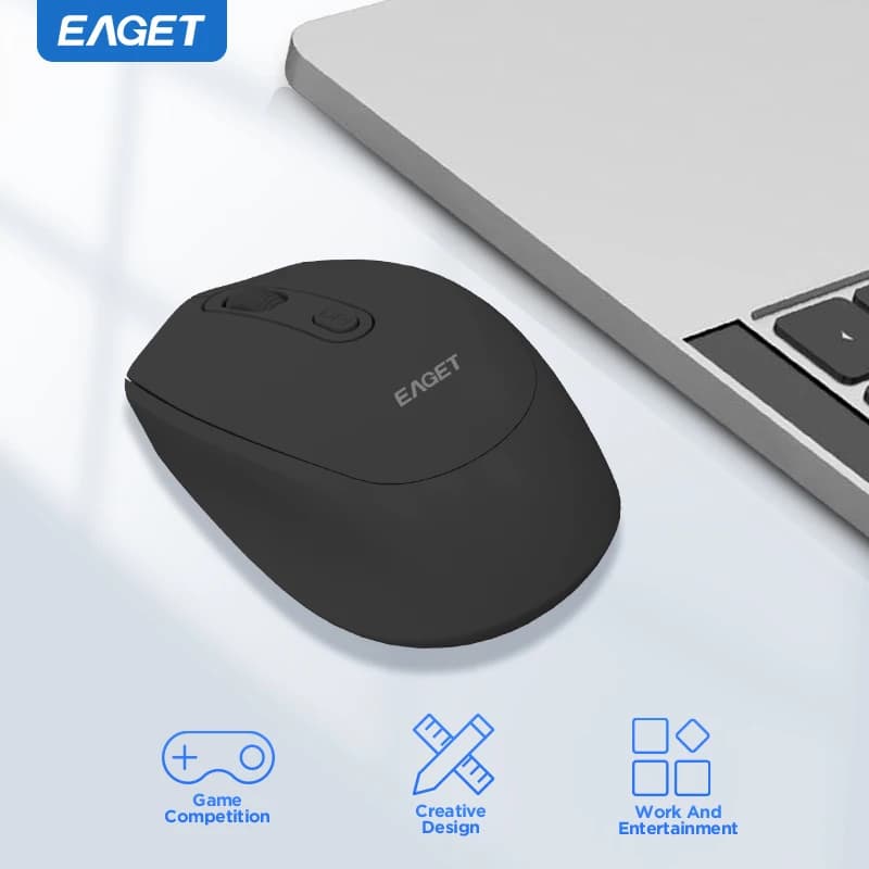 Eaget Replaceable Battery 2.4G Optical Mice Wireless Mouse with USB Three Levels DPl Mouse for Computer Laptop PC Mute Mouses
