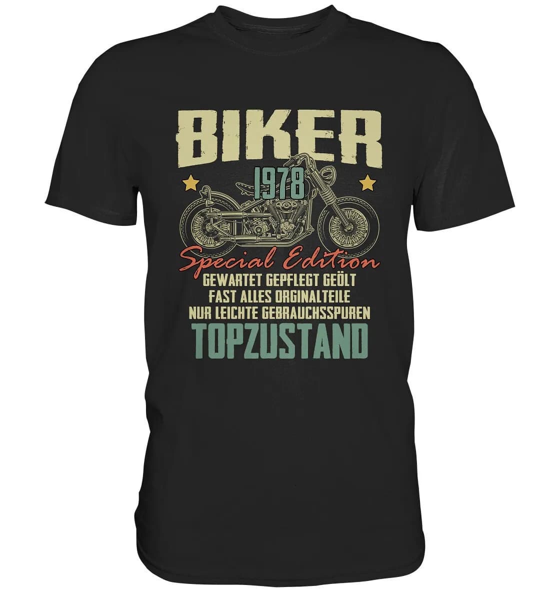 45Th Birthday Motorcyclist 45 Years 1978 Biker Motorcycle Retro T Shirt