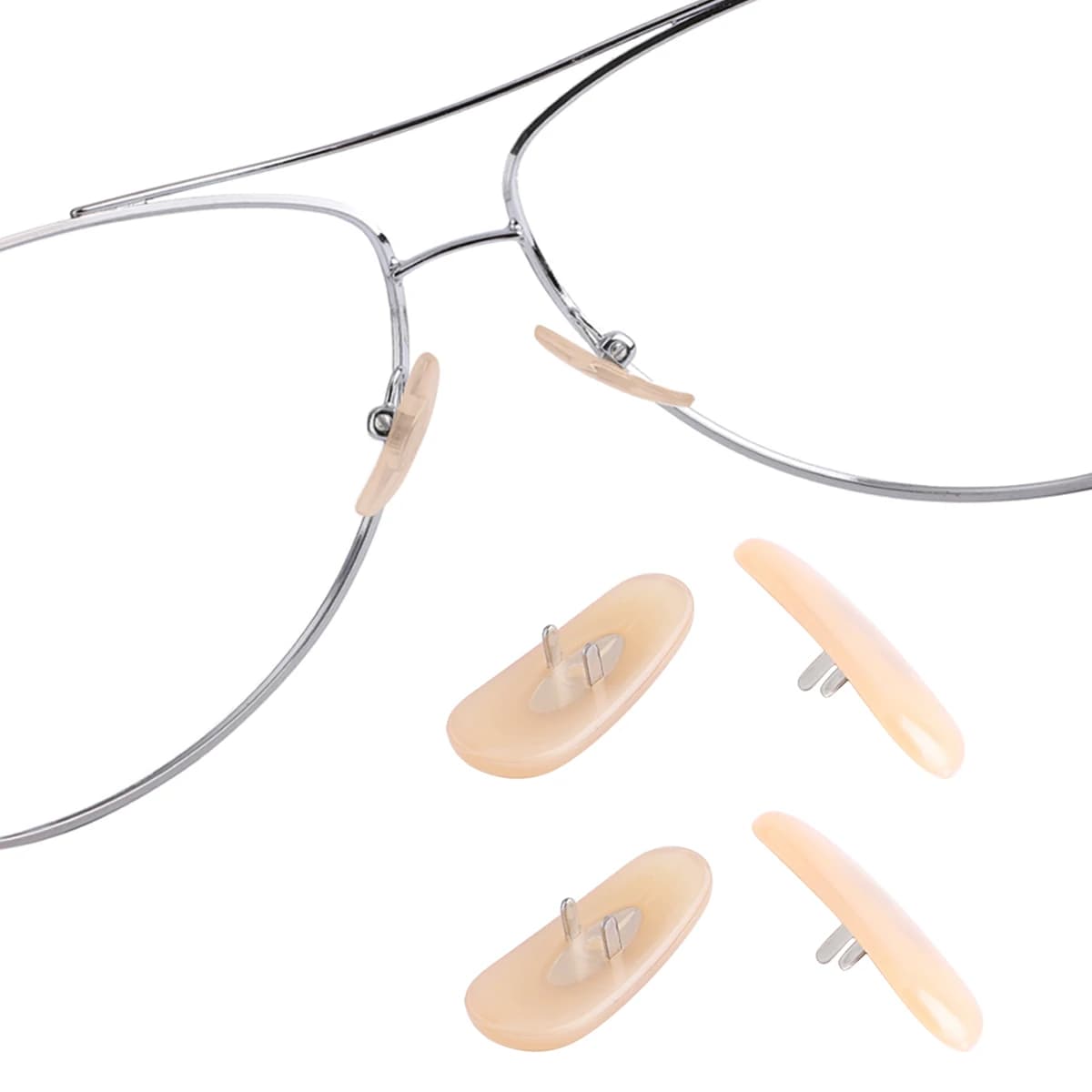 Value Pack Beige Nose Pads for RayBan RB3386 Sunglasses Frame, Silicone Nose Pieces Guards Replacement