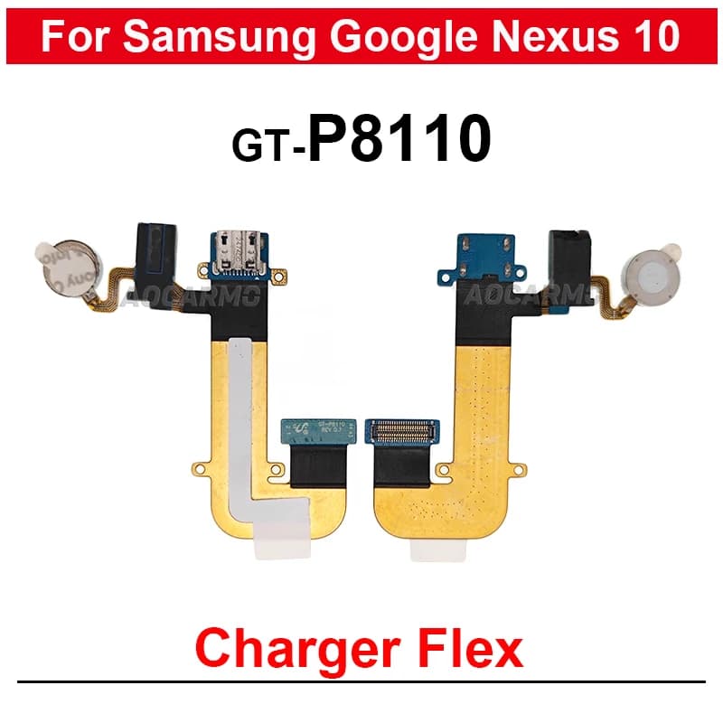 1Pcs USB Charging Dock Charger Port Flex Cable With Vibrator Replacement Parts For Samsung Google Nexus 10 P8110 GT-P8110