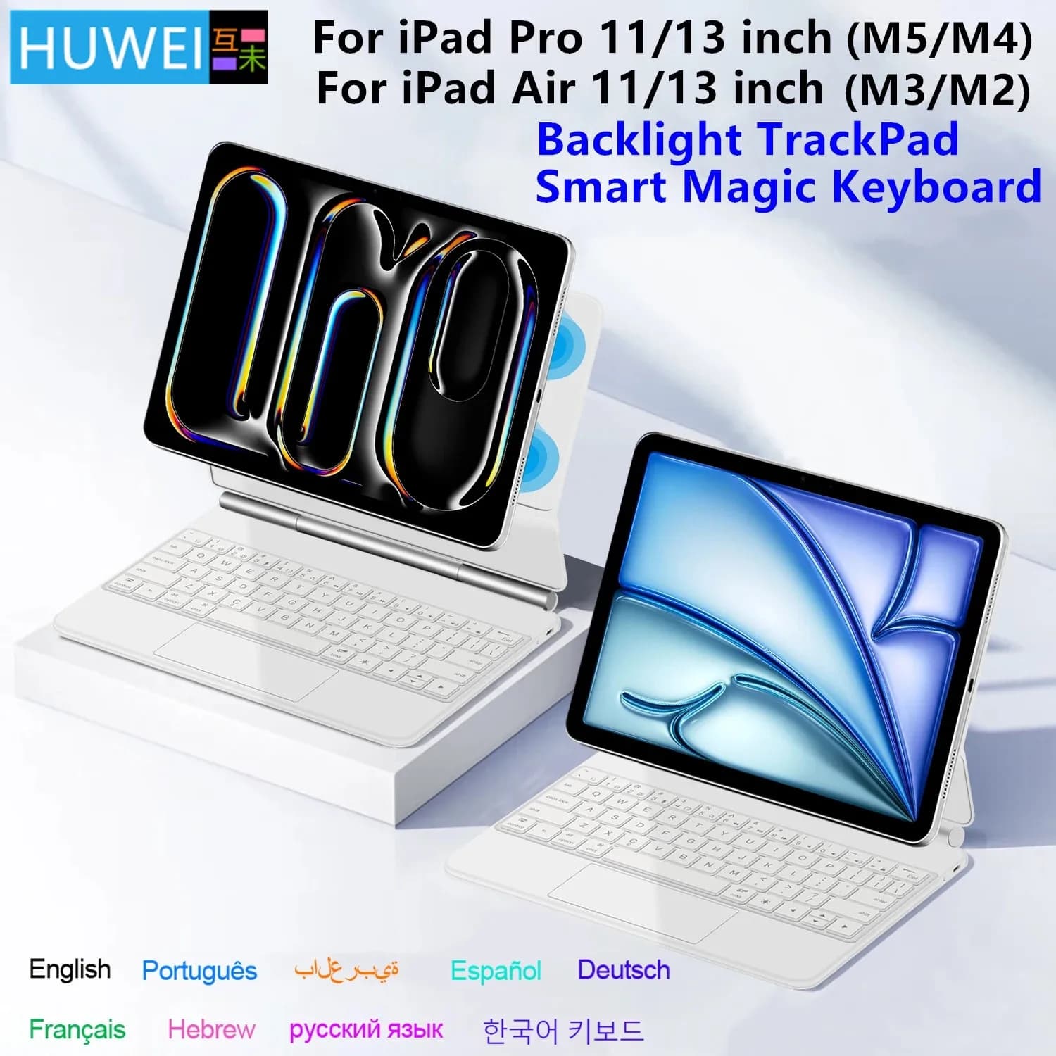 Backlit Magic Keyboard for iPad Pro 11 13 M5 2025 Case for iPad Air 11 13 Inch M3 M2 Case iPad M5 Pro 11 13 M4 Smart Cover folio