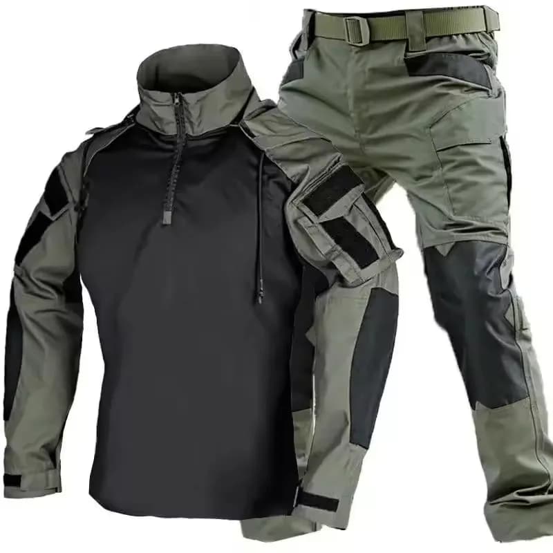Outdoor Uniform Tactical Suits Wear Resistant T-Shirt Hood Pants Men Clothes Combat Shirts Airsoft Paintball Hunting Clothing
