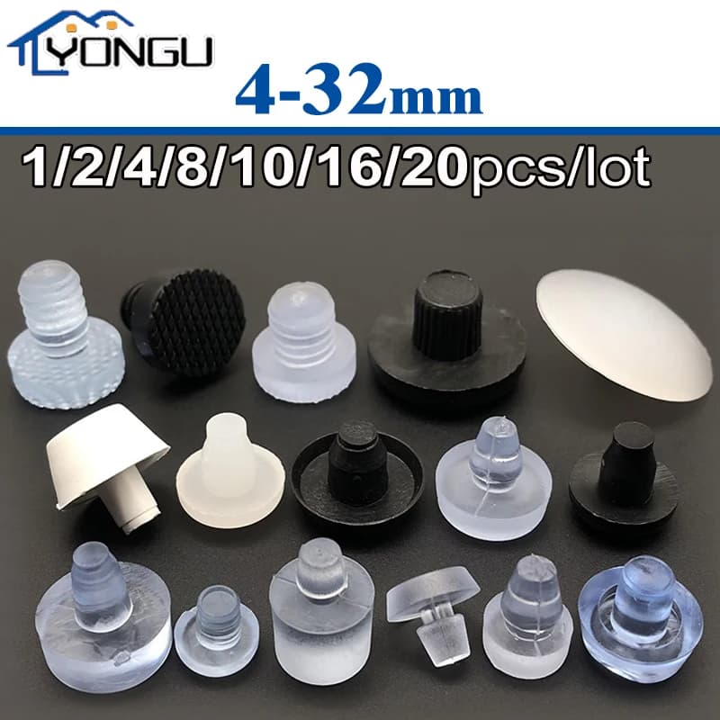 Soft Clear PVC Rubber Embedded Nail Office Furniture Table Chair Leg Feet Bottom Glide Slide Pad Floor Protector No Noise Killer