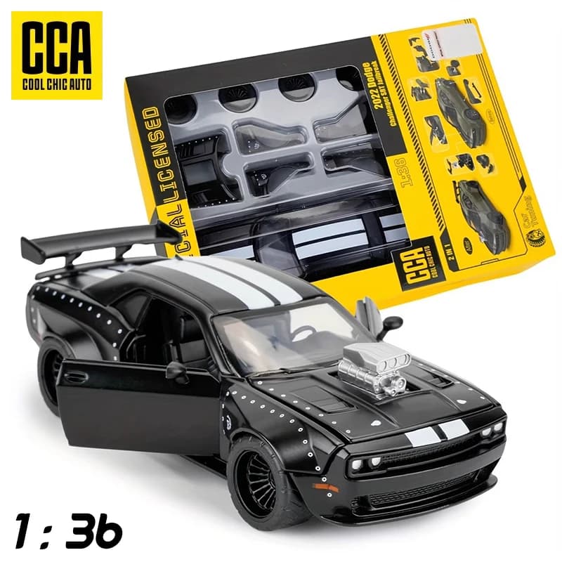 CCA MSZ 1:36 Dodge Challenger Modified Car Sports Car Replacement Model Children's and Boys' Toy Car Collection Ornament