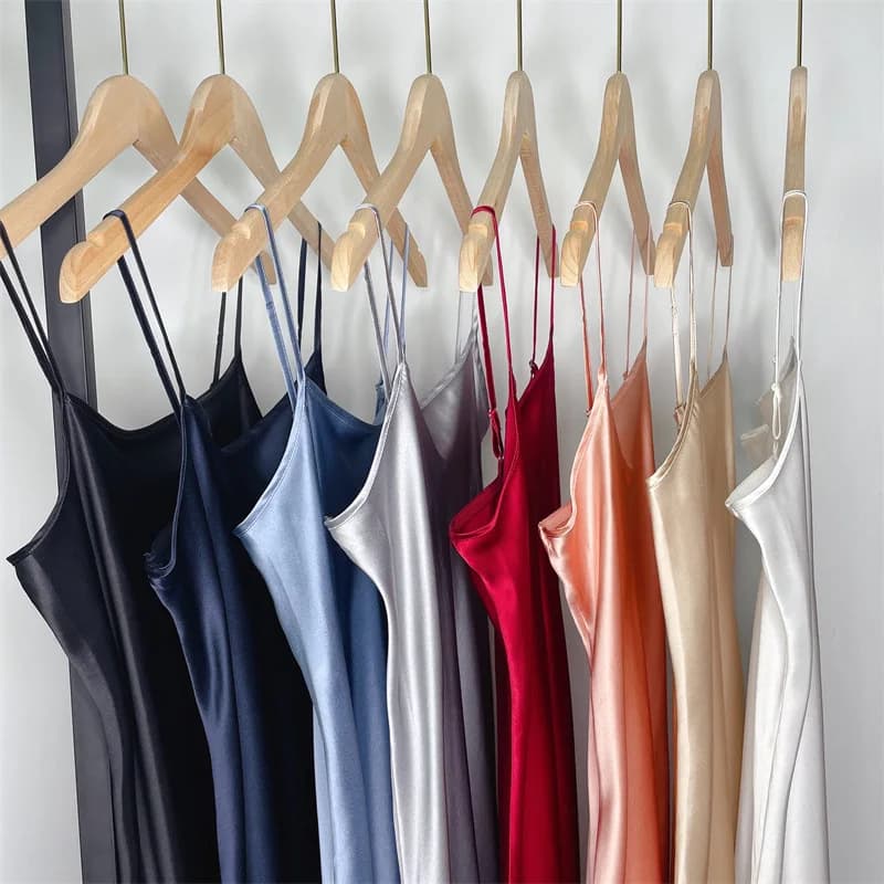 Birdsky, 1PC 19MM Women slip dress nightdress camisole nightgowns sexy pajamas 100% natural mulberry silk, solid 8 colors. S-507