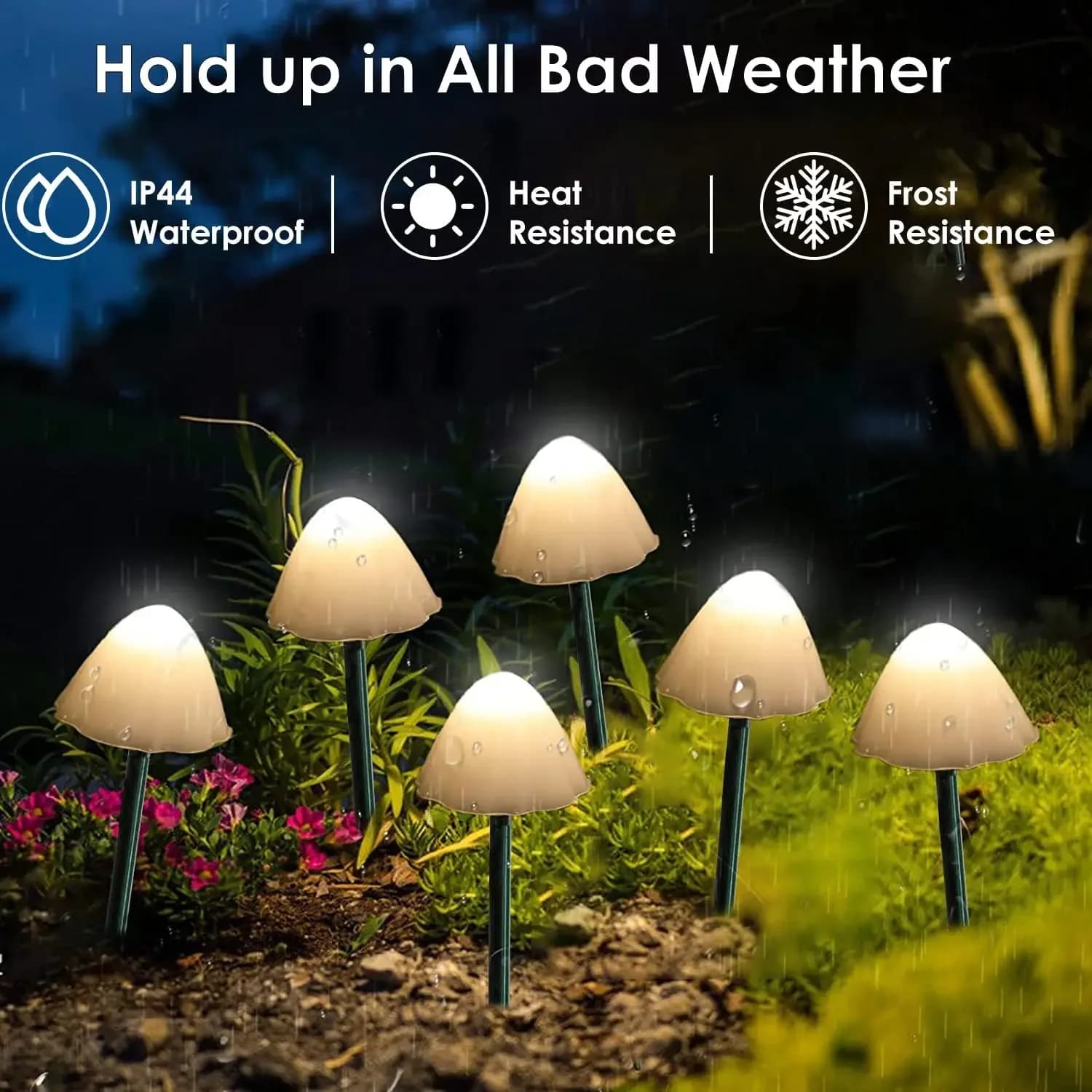 10 LED Solar Mushroom Lights Outdoor Waterproof Decorative Street Lights for Lawn Garden Patio Christmas Holiday Decoration