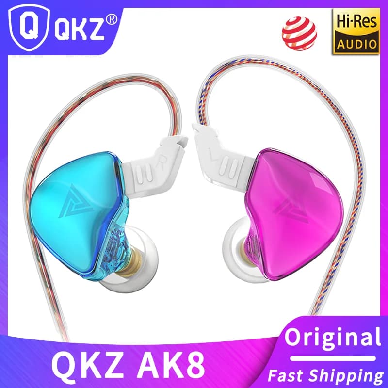 Original QKZ AK8/DAY Wired Earphones In-ear HiFi Heavy Bass With MIC 3.5mm AUX Sports Game Music Earphones