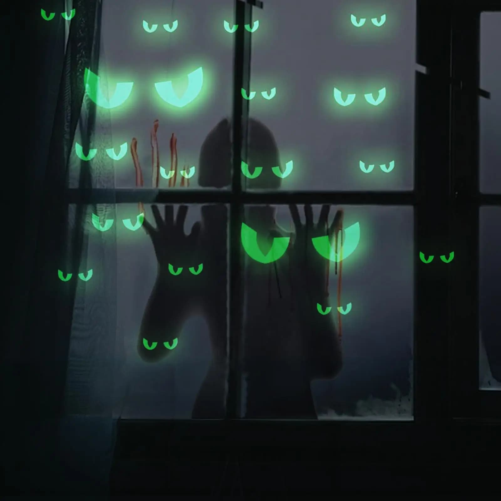 36 Pairs Peeping Eyes Wall Decals with 3 Sizes Home Decorations Halloween Glow in The Dark Wall Stickers Removable Waterproof