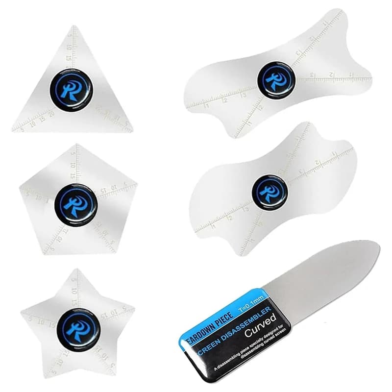 GTBL 6PCS/Set Ultra-Thin 0.1Mm Professional Stainless Steel Curved Spudger Pry Blade Repair Opening Tool