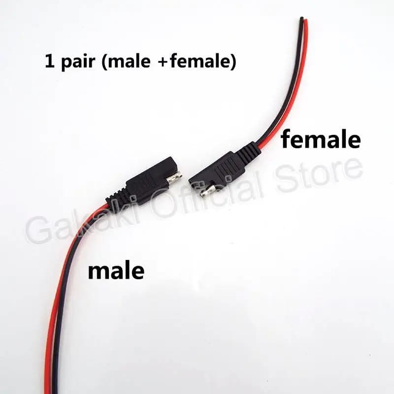 DIY SAE 12V 18AWG 15CM Power Automotive Extension Cable Male Female Plug Wire Connector Cable