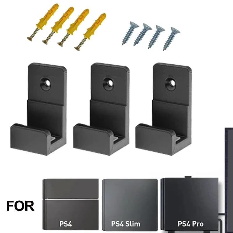 3PCS Wall Mount For PS4 Video Game Console Hanging Host Rack Hook Wall Bracket Holder Bracket For PS4 Pro/Slim Accessories
