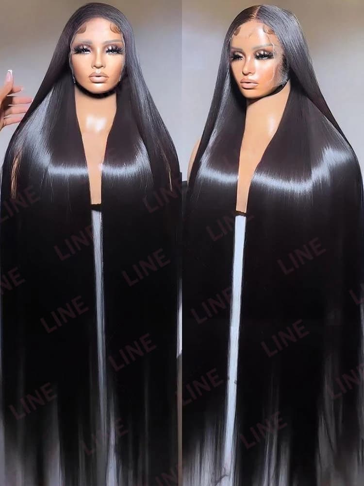 LINE 46 40 Inch Straight 13x6 HD Lace Frontal Wigs 100% Human Hair Brazilian Glueless Wig Human Hair Ready To Wear Preplucked