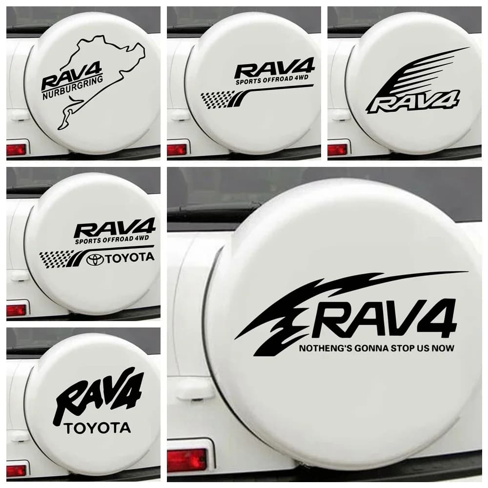 Car Spare Tire Sticker Creative Auto Decorative Decals Vinyl Car Body for Rav 4