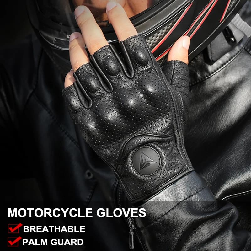 Winter&Summer Motorcycle Gloves Half Finger Breathable Motorcyclist Gloves MTB Cycling Gloves Anti-fall Palm Guard Moto Gloves