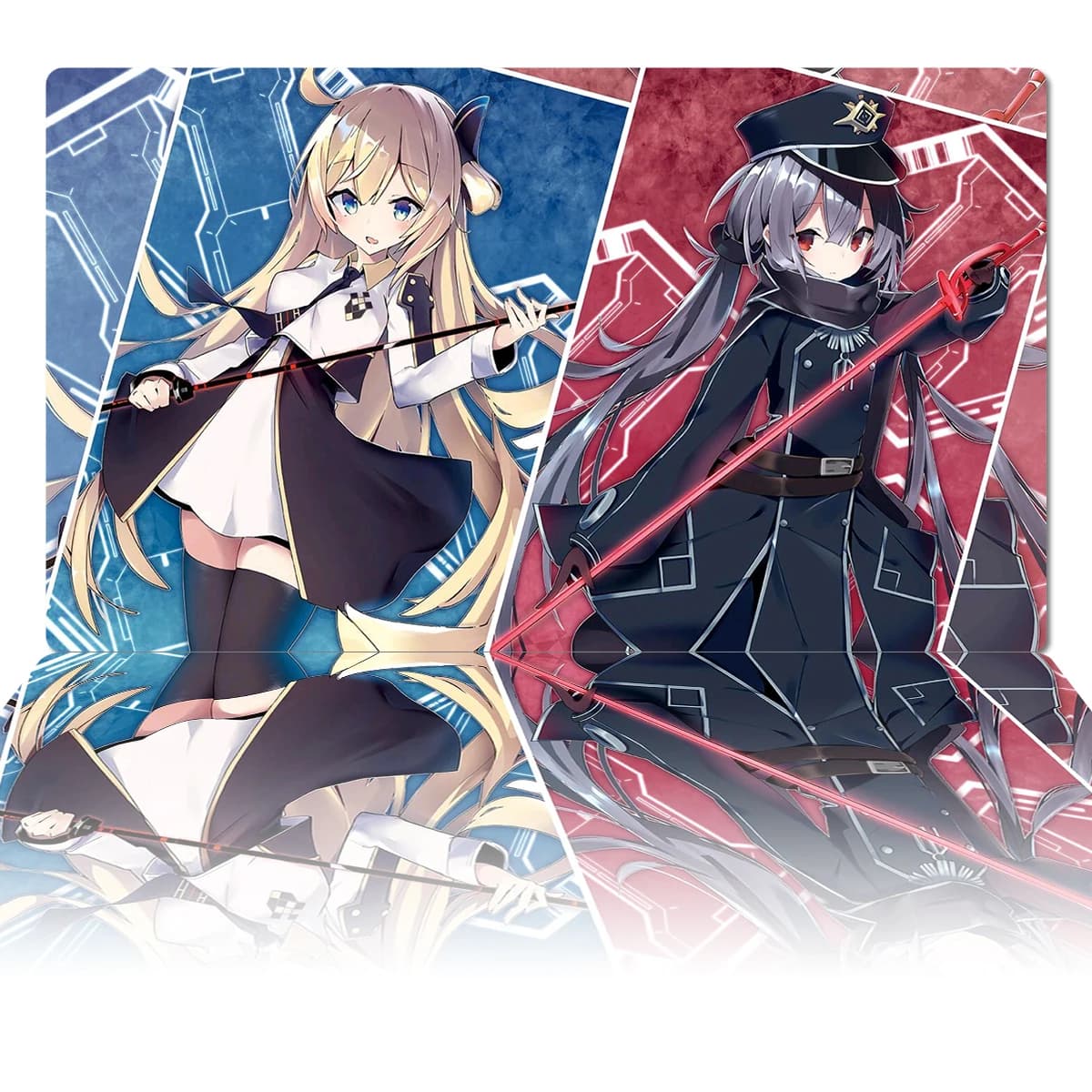 YuGiOh Sky Striker Ace - Raye & Roze Playmat TCG CCG Board Game Trading Card Game Mat Anime Mouse Pad Rubber Desk Mat Zones Bag